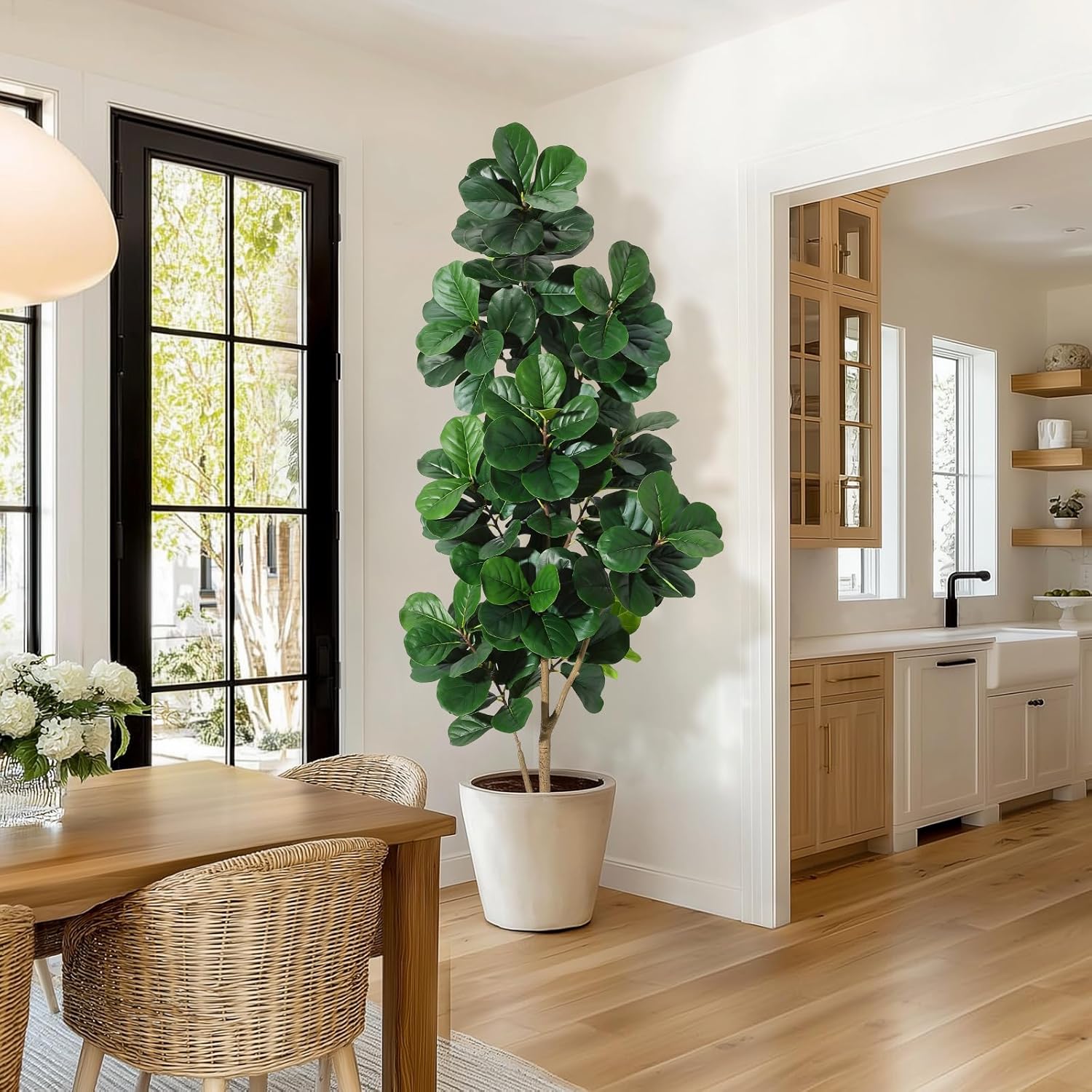 Ficus Lyrata Tree - 4피트/5피트/6피트/7피트 바이올린 잎 무화과 나무 인공