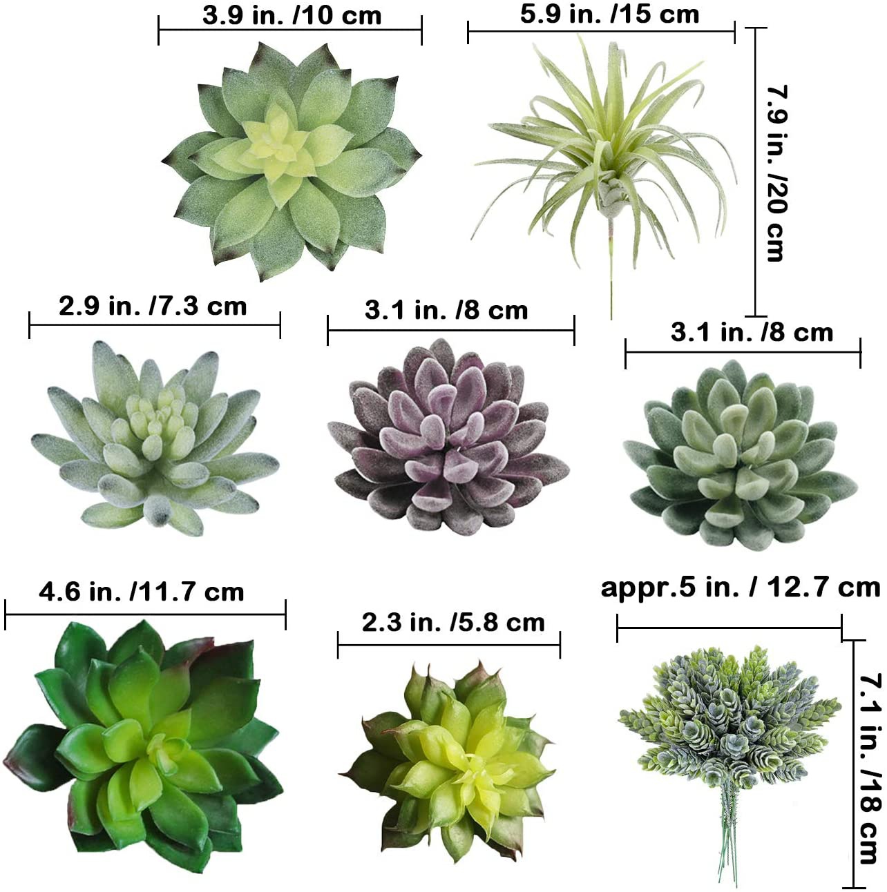 15팩 모듬 인조 다육식물 화분 없는 가짜 선인장 질감 - Echeveria Succulent 리뷰 및 가격
